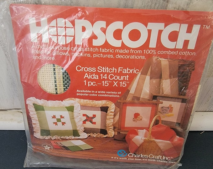 Patterned Hopscotch Cross Stitch Fabric by Charles Craft