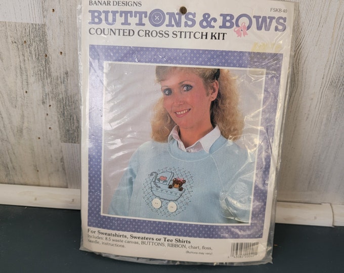Buttons & Bows Cross Stitch Kit