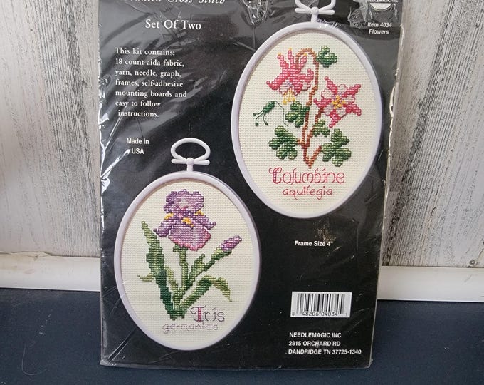 Stitch & Frame Set Columbine and Iris Cross Stitch Kit
