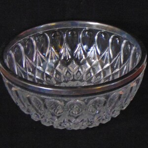 Silver Ring Lead Crystal Bowl