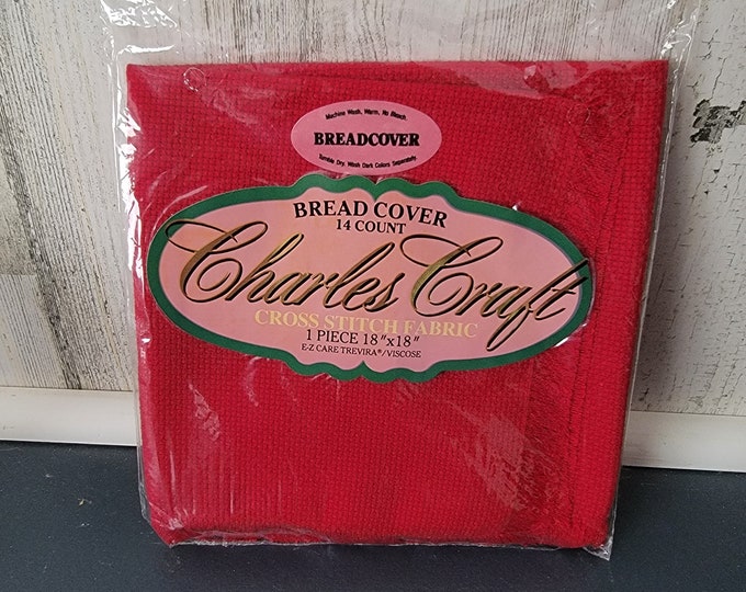 Charles Craft Cross Stitch Bread Cover Fabric-Cranberry