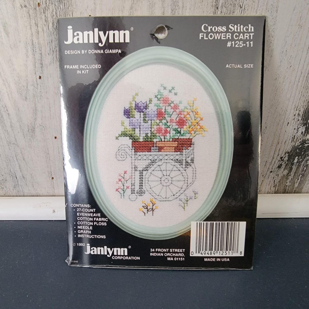 Janlynn Cross Stitch Flower Cart Cross Stitch Kit - Etsy
