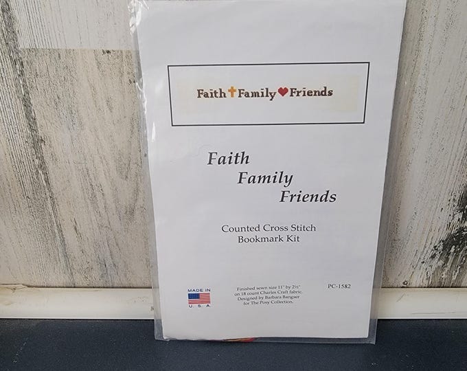 Faith Family Friends Counted Cross Stitch Bookmark Kit