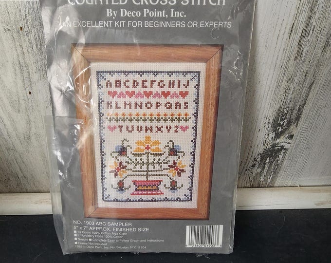 Counted Cross Stitch Kit ABC Sampler by Deco Point