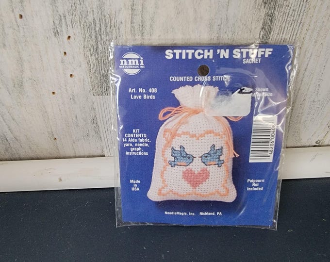 Stitch n Stuff Counted Cross Stitch Sachet Love Birds
