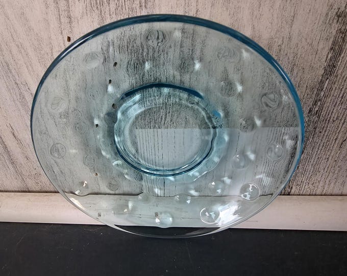 Hazel Atlas Capri Dot Bowl in Blue Turquoise