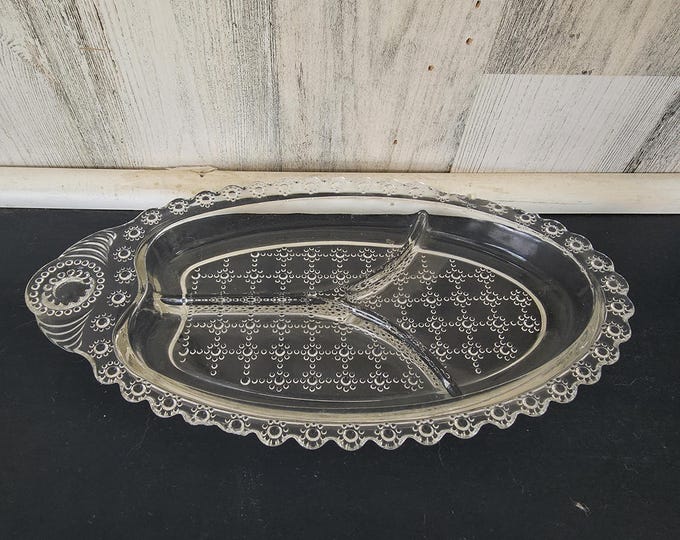 Hazel Atlas Jewel Pattern Relish Candy Nut Dish from 1950's