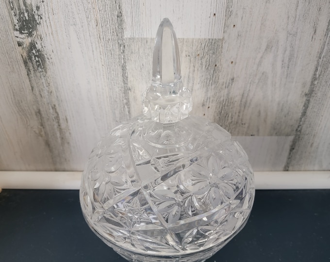 Vintage Crystal Zajecar Candy Dish with Lid