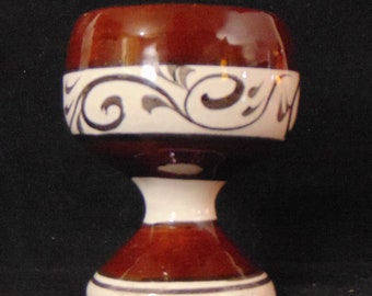 Vintage Brown & White Egg Cup