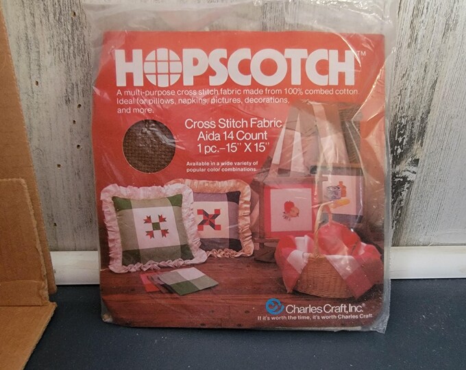 Patterned Hopscotch Cross Stitch Fabric by Charles Craft