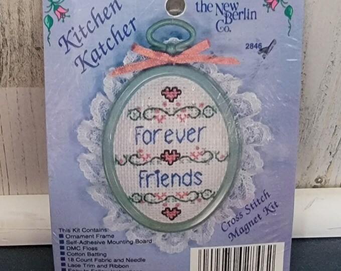 New Berlin Kitchen Katcher Forever Friends Cross Stitch Magnet Kit