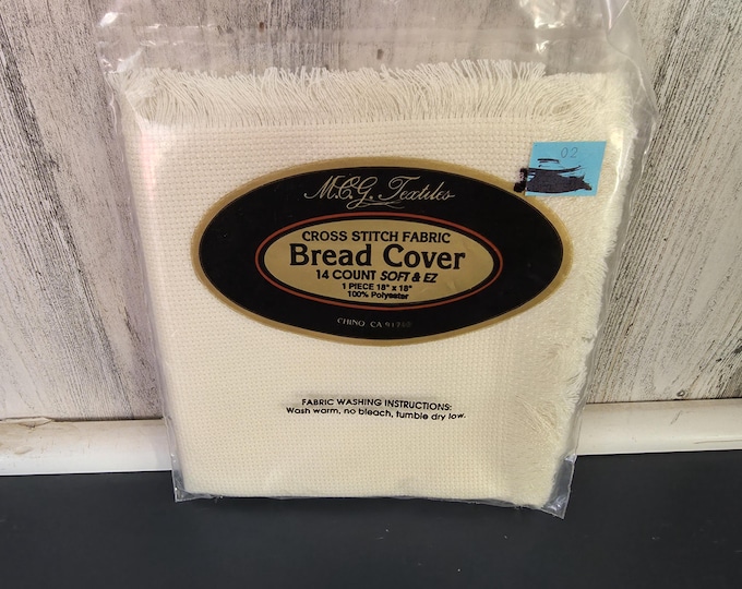 MCG Cross Stitch Bread Cover in Ivory