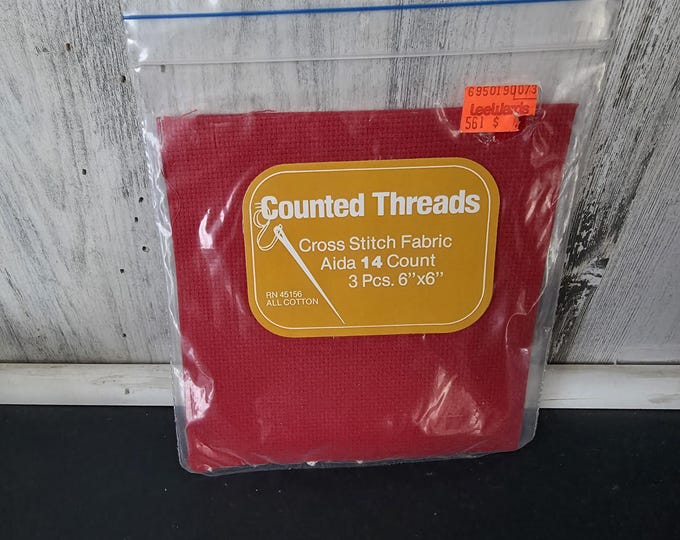 Counted Threads Cross Stitch Fabric in Red & Ivory