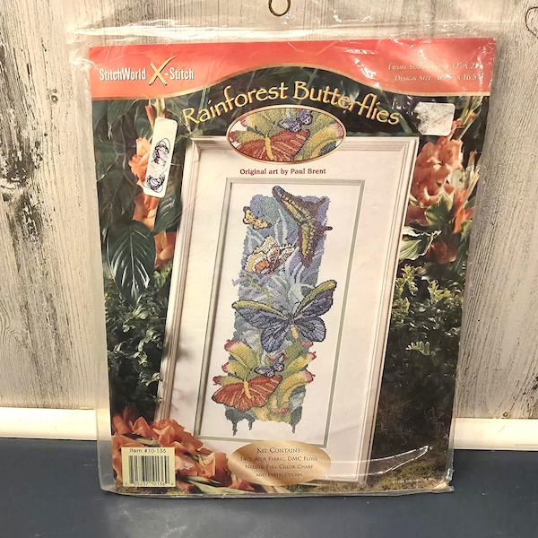 Kit de point de croix papillons de la forêt tropicale par StitchWorld