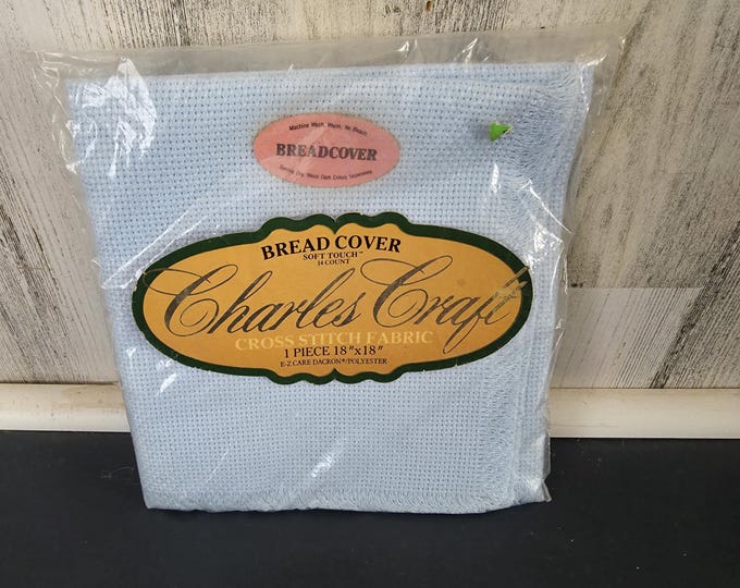 Light Blue Charles Craft 14 Count Cross Stitch Bread Cover