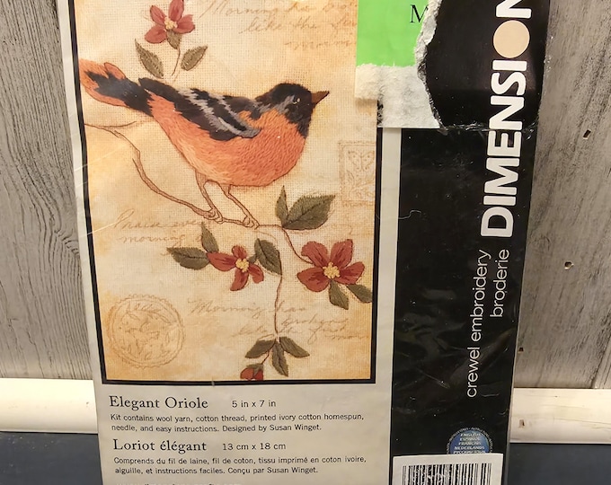 Dimensions Elegant Oriole Crewel Embroidery Kit