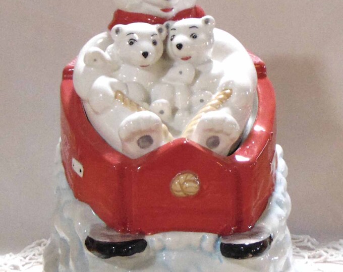 Coca Cola Polar Bear Downhill Cookie Jar