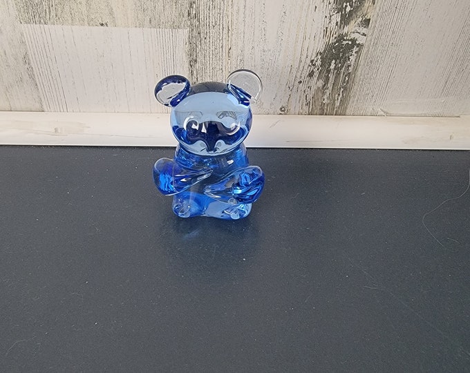 Vintage Blue Teddy Bear Paperweight
