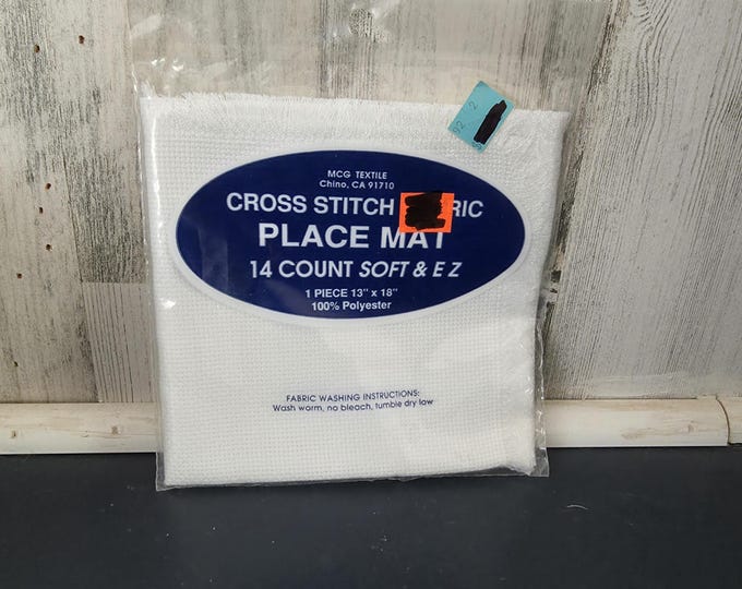 2 MCG White Cross Stich Placemat Fabrics