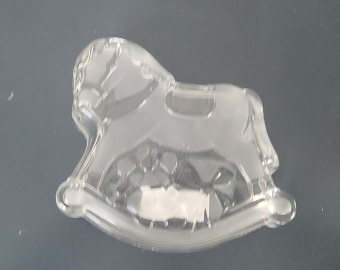 Mikasa Glass Rocking Horse Dish with label