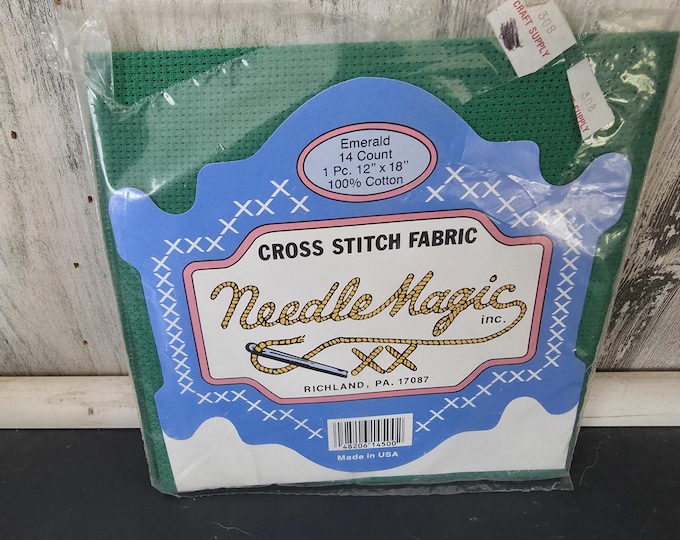 Needle Magic Cross Stitch Fabric 14 Count Emerald