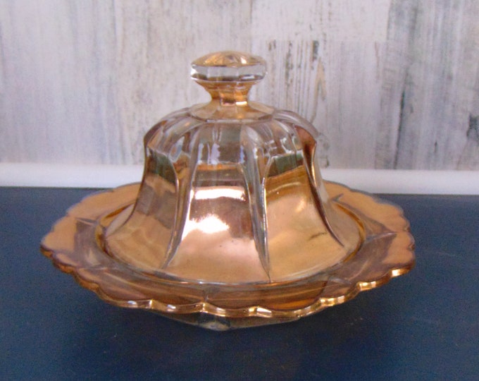 EAPG US Glass Covered Butter Dish