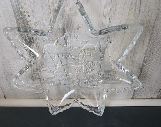 Mikasa Crystal Christmas Carol Star Serving Platter