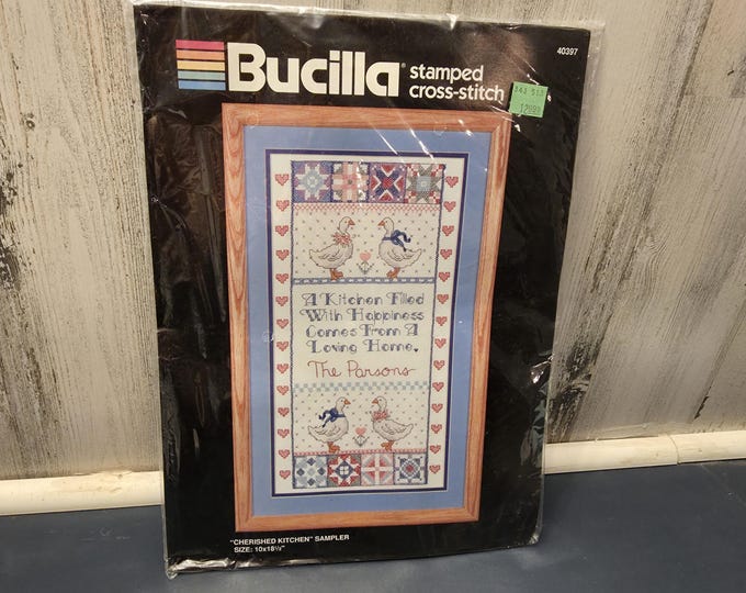 Bucilla Stamped Cross Stitch Cherished Kitchen Sampler