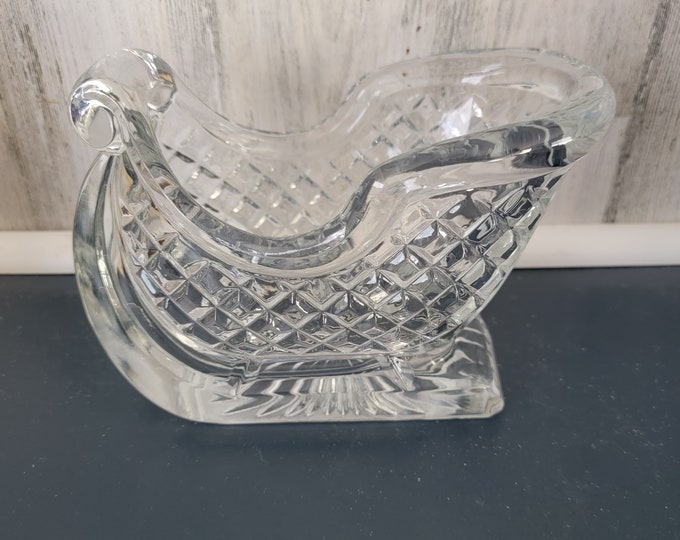 Toscany Lead Crystal Sleigh Candy Dish