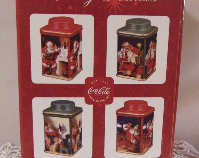 S/4 Coca Cola Holiday Portraits Cannisters in Original Boxes
