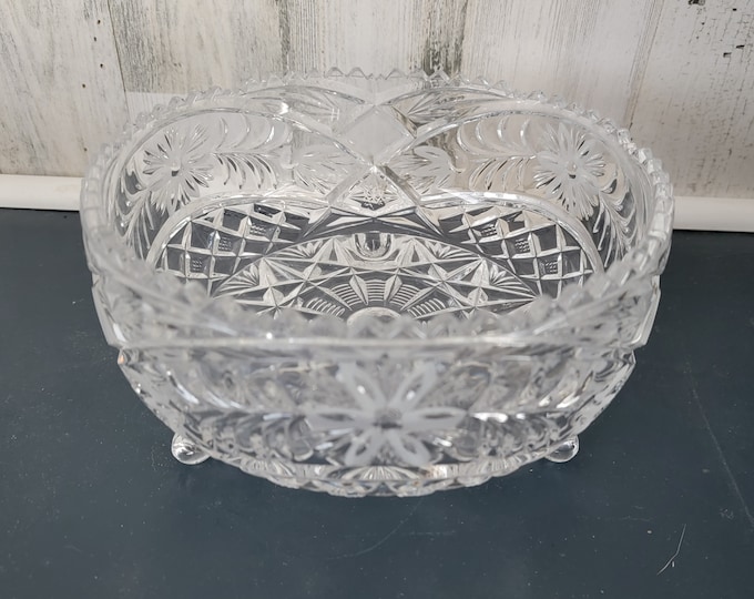 Vintage Christofle Lead Crystal Cut Glass Bowl