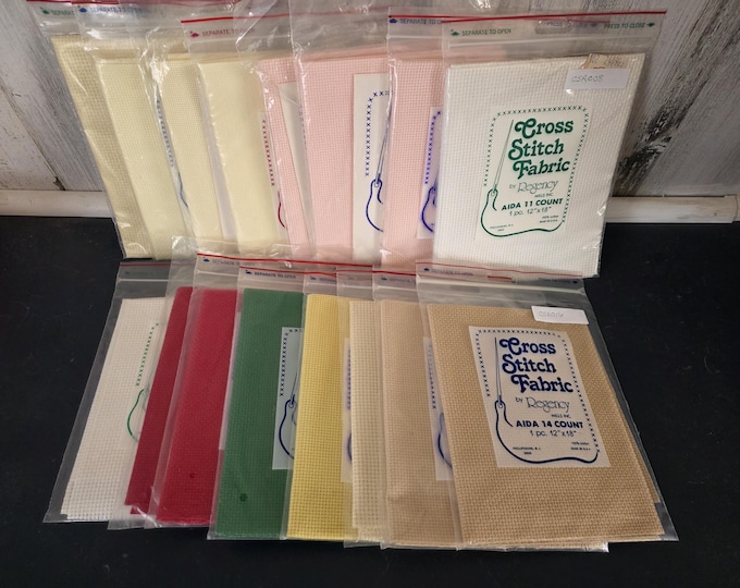 16 Pieces of Regency Cross Stitch Fabric in Various Colors Each sold Separately