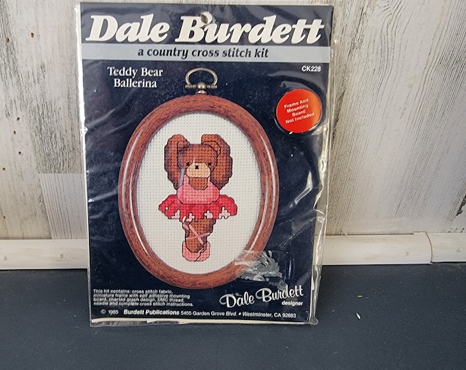 Dale Burdett Teddy Bear Ballerina Cross Stitch Kit