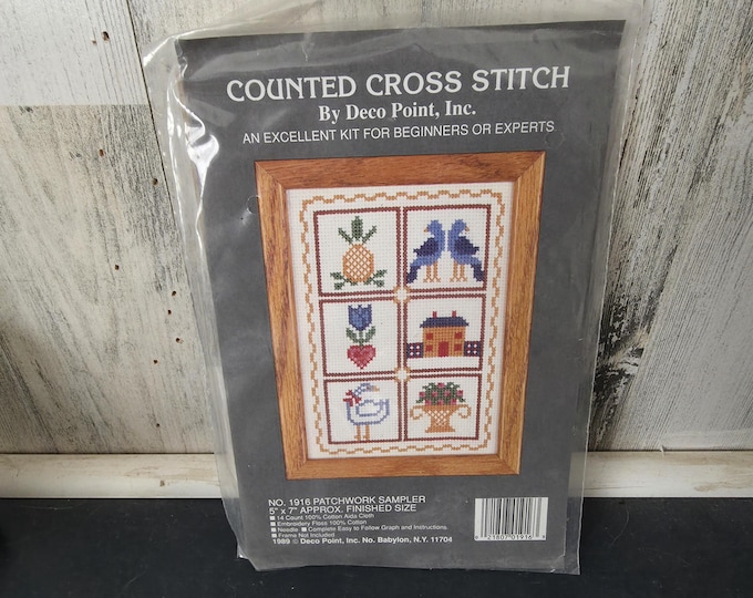 Counted Cross Stitch Kit Patchwork Sampler by Deco Point