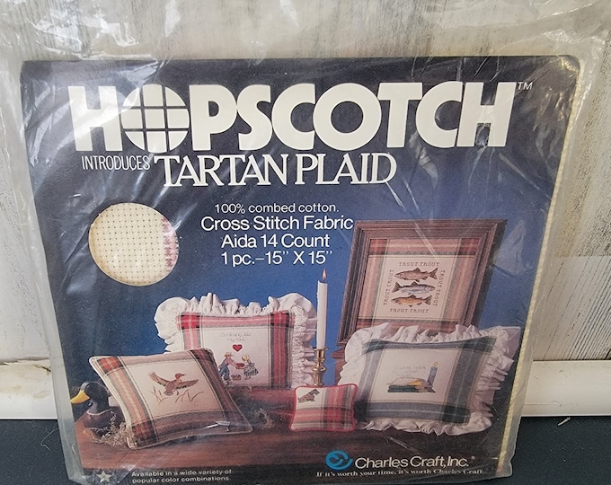Patterned Hopscotch Cross Stitch Fabric by Charles Craft