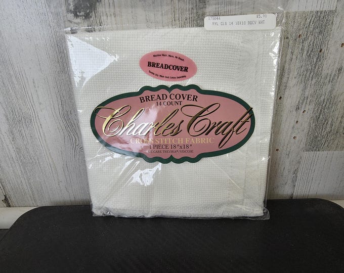Charles Craft Cross Stitch Bread Cover Fabric-White