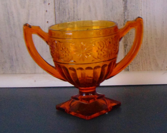 Indiana Glass Amber Tiara Sugar Bowl