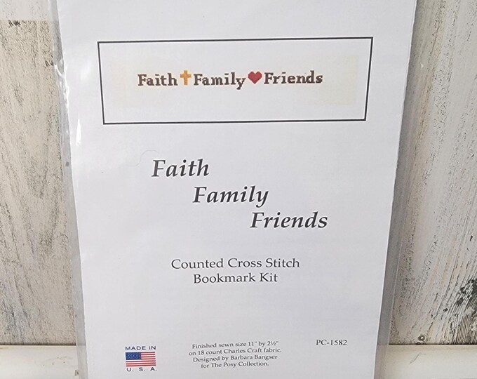 Faith Family Friends Counted Cross Stitch Bookmark Kit