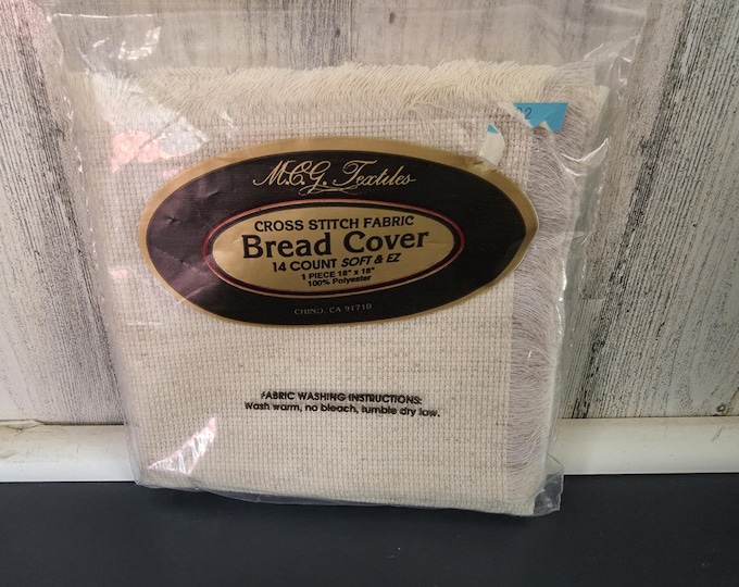MCG Cross Stitch Bread Cover in Oatmeal