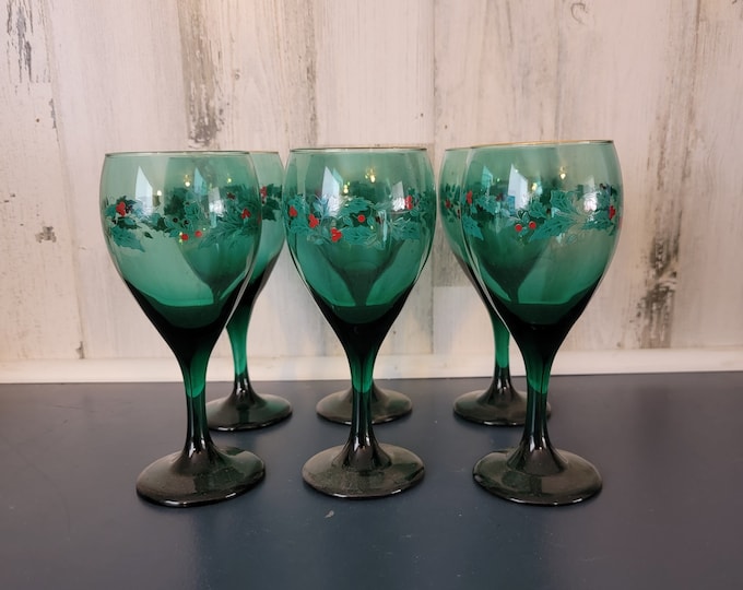 Beautiful Green Stemware for Christmas