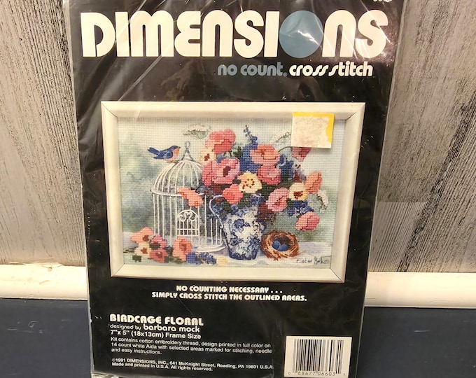 Birdcage Floral No Count Cross Stitch Kit by Dimensions