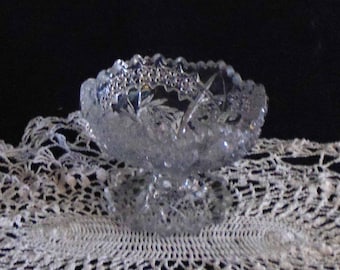 Pressed Glass Footed Candy Bowl