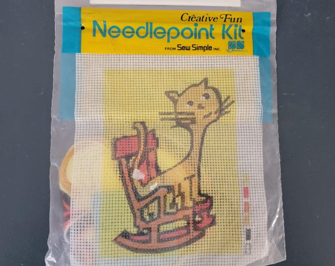 Cat on Rocker Sew Simple Needlepoint Kit