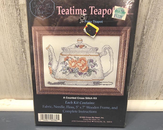 Cross My Heart Teatime Teapot Kit CSK-368 for Cross Stitch
