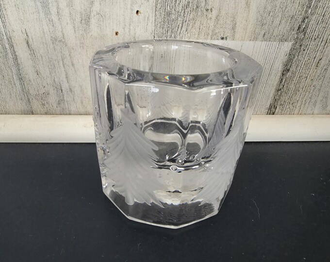 Studio Nova "Winters Eve" Votive with Frosted Christmas Trees