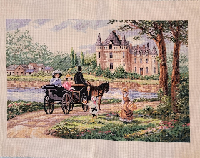 Finished M'Lady Chateau Cross Stitch Piece