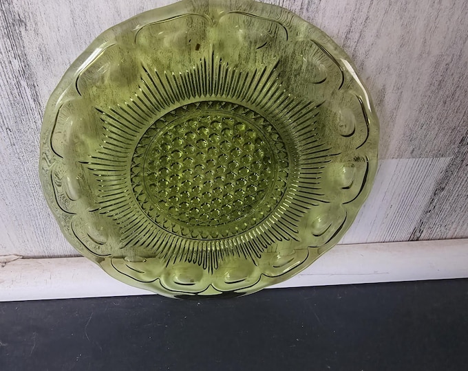 Bartlett-Collins Avocado Green Glass Sandwich Plate