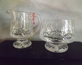 Vintage Waterford Crystal Lismore Sugar Creamer Set 1970_Beautiful Cut Crystal Sugar Creamer Set