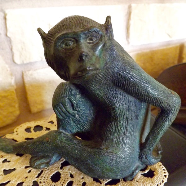 Vintage Brass Monkey_Decorative Monkey_Solid Brass Monkey