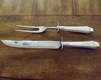 International Sterling Silver Knife And Fork Enchantress Carving Set 1937